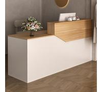 JSWHYBD Banco reception con cassetti e armadietti, bancone cassa in legno moderno ed elegante, adatto a piccoli saloni, negozi di bellezza, negozi al dettaglio e uffici A1 120cm/47in