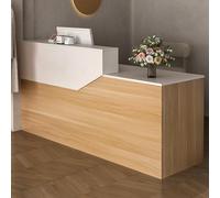 JSWHYBD Banco reception con cassetti e armadietti, bancone cassa in legno moderno ed elegante, adatto a piccoli saloni, negozi di bellezza, negozi al dettaglio e uffici B2 150cm/59in