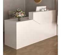 JSWHYBD Banco reception con cassetti e armadietti, bancone cassa in legno moderno ed elegante, adatto a piccoli saloni, negozi di bellezza, negozi al dettaglio e uffici D1 120cm/47in