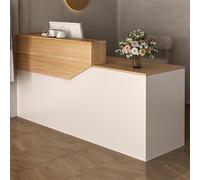 JSWHYBD Banco reception con cassetti e armadietti, bancone cassa in legno moderno ed elegante, adatto a piccoli saloni, negozi di bellezza, negozi al dettaglio e uffici A2 150cm/59in