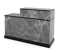 JSWHYBD Banco Reception L Moderno, Bancone Cassa per Estetica, Parrucchiere, Negozio e Ufficio, Finitura Effetto Marmo Grigio 160×55×100 cm Destra