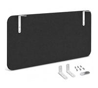 JSWHYBD Pannello per la privacy sotto la scrivania con staffe metalliche, divisorio in feltro per tavolo da ufficio, schermo divisorio per area di lavoro per casa, aula, biblio Black 100*40cm/39*16in