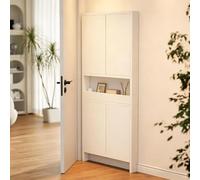JSWHYBD Scaffale dietro la porta ultrasottile da 12 cm- Libreria in legno massello a 5 livelli con ante e pannelli posteriori, adatta per camere da letto, corridoi e studi Four Doors 80 * 12 * 180cm