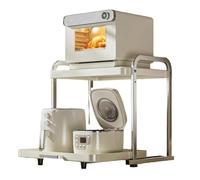 JSWHYBD Scaffale microonde in acciaio inossidabile da cucina, Piccolo supporto microonde con archiviazione & cesto inferiore, 2 strati per soggiorno & cucina 52 cm 20.5"