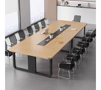 JSWHYBD Tavoli Sale Conferenze Tavoli Riunioni Seminariali Scrivania Sala Riunioni Grandi Conferenza Ufficio con Fori Filettatura Adatto a Una varietà Ambienti D'ufficio(Light Walnut,160x100cm)