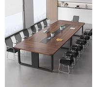 JSWHYBD Tavoli Sale Conferenze Tavoli Riunioni Seminariali Scrivania Sala Riunioni Grandi Conferenza Ufficio con Fori Filettatura Adatto a Una varietà Ambienti D'ufficio(Dark Walnut,160x80cm)