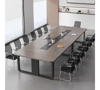 JSWHYBD Tavoli Sale Conferenze Tavoli Riunioni Seminariali Scrivania Sala Riunioni Grandi Conferenza Ufficio con Fori Filettatura Adatto a Una varietà Ambienti D'ufficio(Grey,160x80cm)