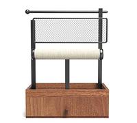 JSZDFSV Per T Stand Hanging Holder Net Jewelry Display Rack Gioielli in metallo con vassoio in legno e cassetto da tavolo