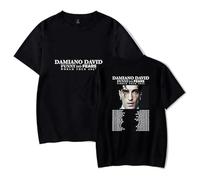 JSZHCB Damiano David Funny Little Fears World Tour 2025 T-Shirt con Stampa Unisex, Tee, Maglietta a Maniche Corte Girocollo Maglietta,Nero,XXL