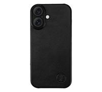 JT Berlin BackCase Kreuzberg - Custodia in vera pelle, compatibile con Apple iPhone 16, con custodia rigida rigida, compatibile con ricarica wireless (Qi), morbida fodera interna, colore: Nero