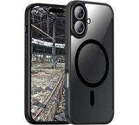 JT Berlin Case Pankow Hybrid MS Custodia compatibile con Apple iPhone 16 Plus (protezione secondo gli standard militari, ricarica wireless (Qi) / ricarica magnetica compatibile) nero/trasparente