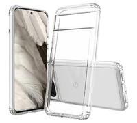 JT Berlin Pankow-Clear Custodia Google Pixel 8 Custodia trasparente (compatibile con la ricarica wireless, telaio in TPU che assorbe gli urti, retro antigraffio in vetro acrilico, anti-impronte)