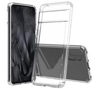 JT Berlin Pankow-Clear Custodia Google Pixel 8 Pro Custodia trasparente (compatibile con la ricarica wireless, telaio in TPU che assorbe gli urti, retro antigraffio in vetro acrilico, anti-impronte)