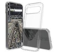 JT Berlin Pankow-Clear Custodia Google Pixel 9/9 Pro Custodia trasparente (compatibile con ricarica wireless, telaio in TPU che assorbe gli urti, retro antigraffio in vetro acrilico, anti-impronte)