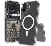 JT Berlin Pankow Clear MS Custodia compatibile con Apple iPhone 16 (assorbimento degli urti, ricarica wireless Qi/ricarica magnetica, antigraffio, anti-impronte) trasparente