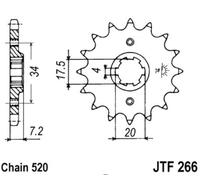 JT Pignone 14Z Passo 520 JT Sprocket JTF266.14