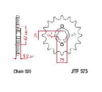 JT PIGNONE 15 TRASMISSIONE 520 PER YAMAHA XT550 1982 1983