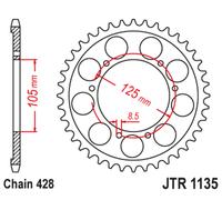 JT SPROCKETS Corona Acciaio Standard - 428