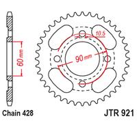 JT SPROCKETS Corona Acciaio Standard - 428