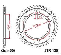 JT SPROCKETS Corona Acciaio Standard - 520