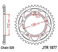 JT SPROCKETS Corona Acciaio Standard - 525