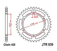 JT SPROCKETS CORONA PIATTO TRASMISSIONE POSTERIORE