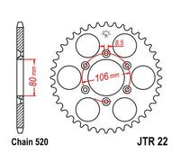 JT SPROCKETS CORONA PIATTO TRASMISSIONE POSTERIORE