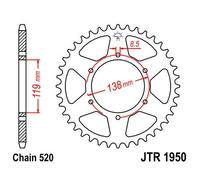 JT SPROCKETS CORONA PIATTO TRASMISSIONE POSTERIORE ACCIAIO JT 1950