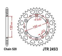 JT SPROCKETS CORONA PIATTO TRASMISSIONE POSTERIORE ACCIAIO JT 245/3