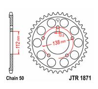 JT SPROCKETS Corona Pignoni Moto In Acciaio Standard 1871 530 Passo