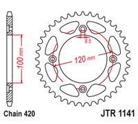 JT SPROCKETS JTR1141.51 SPROCKET REAR 420 51T BETA RR 50 RACING 2018