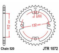 JT SPROCKETS Corona standard in acciaio 1072 - 520
