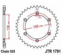 Jt Sprockets Pignone Posteriore 525 Jtr1791.43 Steel