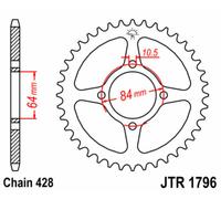 JT SPROCKETS Corona standard in acciaio 1796 - 428