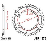 JT SPROCKETS Corona standard in acciaio 1876 - 525