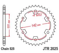 JT SPROCKETS Corona Standard in Acciaio 2025 - 525