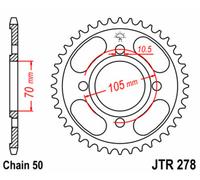 JT SPROCKETS Corona standard in acciaio 278 - 530