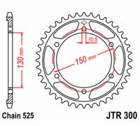 JT SPROCKETS Corona standard in acciaio 300 - 525