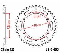 JT SPROCKETS Corona standard in acciaio 463 - 428