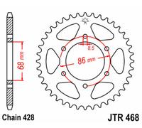 JT SPROCKETS Corona standard in acciaio 468 - 428