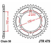 JT SPROCKETS Corona standard in acciaio 479 - 530