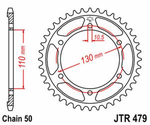 JT SPROCKETS Corona standard in acciaio 479 - 530