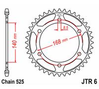 JT SPROCKETS Corona standard in acciaio 6 - 525