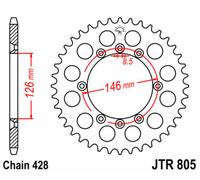 JT SPROCKETS Corona standard in acciaio 805 - 428