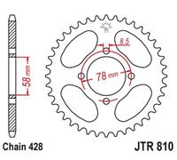 JT SPROCKETS Corona standard in acciaio 810 - 428