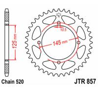 JT SPROCKETS Corona standard in acciaio 857 - 520