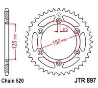 JT SPROCKETS Corona standard in acciaio 897 - 520