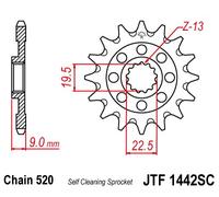 JT SPROCKETS JTF1442.13SC PIGNONE 13 DENTI - SUZUKI RMZ 250 2013