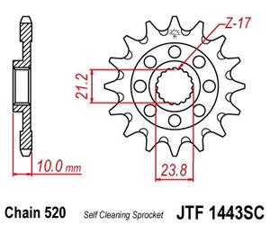 JT SPROCKETS JTF1443.13SC PIGNONE 13 DENTI - SUZUKI RMZ 450 2014