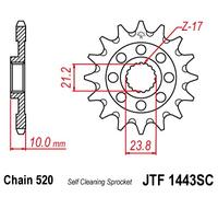 JT SPROCKETS JTF1443.13SC PIGNONE 13 DENTI - SUZUKI RMZ 450 2024
